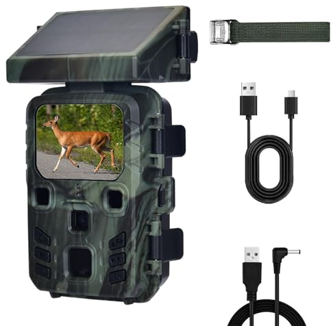 FunKind Wildkamera mit 2200mAh Akku, Solar 4K 50MP Wildtierkamera mit Nachtsicht Bewegungsmelder, 850nm IR LEDs Nachtsichtkamera, Nachtsicht bis zu 25 m, Speicherkarte Nicht im Lieferumfang Enthalten