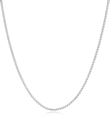 Esrael 2/3mm Silber Weizen/Venetian Edelstahl Kette für Männer und Jungen, Robuste lichtechte Silber Kette Halskette für Anhänger Schmuck Geschenke für ihn 18/20/22/24 Zoll