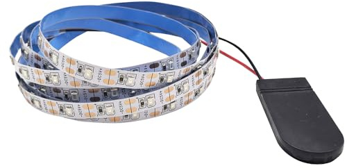 Vrabocry Button Battery Powered LED Strip Light 2835 SMD 1M DC5V 60LEDs/m Blue Non Waterproof IP21 Flex led Tape Lights Home Decoration