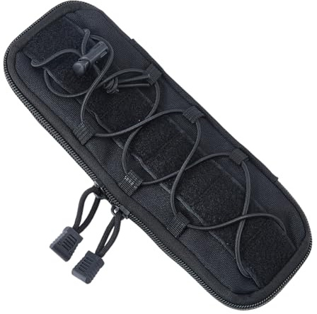 SUPERFINDINGS Heavy Duty Molle Pouch Tactical Oxford Large Folding Knife Case 25.2x8.5x3cm Molle Tool Pouch Tactical Flashlight Holder Belt Accessory Pouch Outdoor Gear Organizer, Black