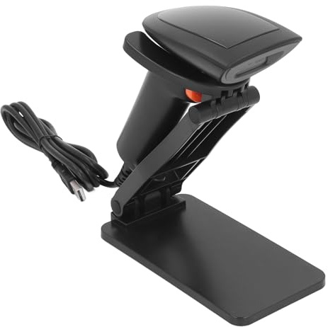 ZDETGU Barcode-Scanner mit Ständer, 1D-2D-USB-Handlesegerät für Einzelhandelslager, POS, Plug-and-Play-Barcode-Scanner, Kompatibel mit Excel, Ergonomisches Design