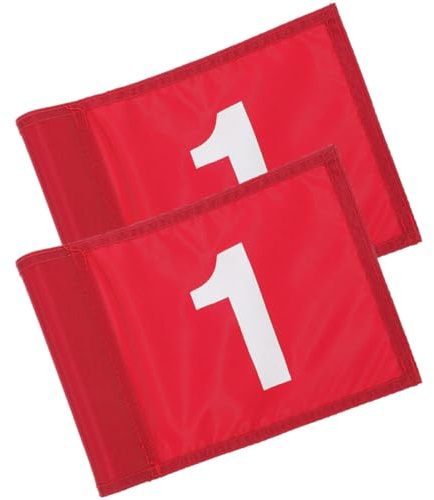 EXAOMBLE Number Flags for Golf 2Pcs Red Small Wear-Resistant Flags for Outdoor Golf Practice
