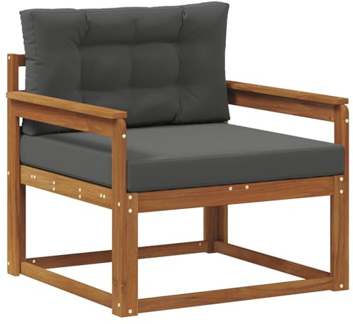 vidaXL Outdoor Mittelsofa Massivholz Akazie Natur, Akazienholz Mittelsofa, Langlebige Lounge für den Außenbereich, Modernes Terrassensitzmöbel, Stylische Garten-Couch, Wetterfeste Möbel