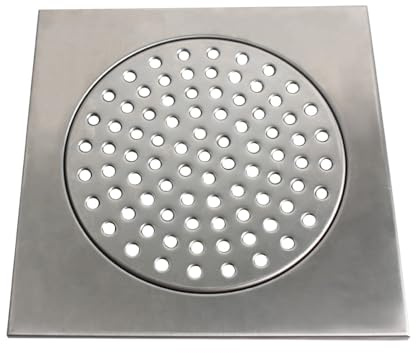 TALEA - Rejilla de ducha cuadrada de acero inoxidable 304, para sifón de suelo o ducha de tornillo, 197 mm, no universalmente compatible