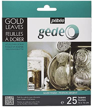 GEDEO Gédéo Pack of 25 Silver Gilding Leaves, 0.02 x 15.5 x 18.5 cm