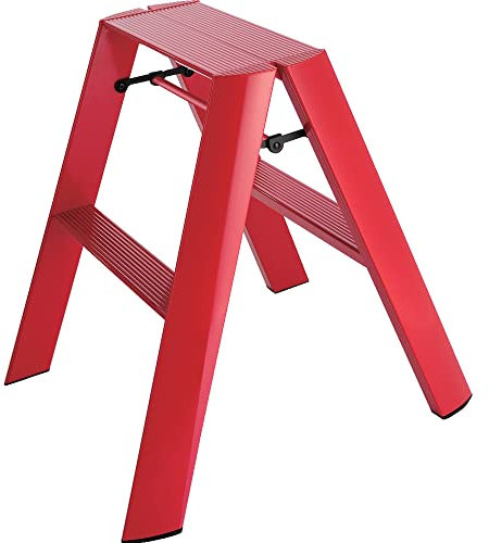 Hasegawa Leitern Lucano Tritthocker, 2, Rot