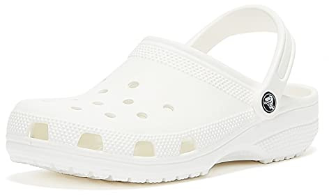 Crocs Unisex Adult Classic Clogs, White, M11 US | 10 UK | 44.5 EU, White, 12