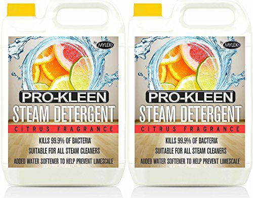Pro-Kleen 2 x 5 litres Steam Detergent Citrus Splash for Steam Mops + Built in Water Softener