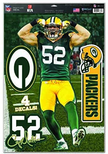 Wincraft Green Bay Packers Multi Aufkleber 27,9 x 43,2 cm Clay Matthews