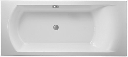 Jacob Delafon - Baignoire Rectangulaire OVE - 180 x 80 cm - Fabrication Française - Vidage au Centre - Pieds Réglables QuickClip - Acrylique - Blanc - E60143-00