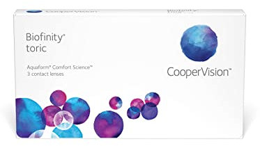 Biofinity Toric, torische Monatslinsen weich, 3 Stück / BC 8.70 mm / DIA 14.5 / CYL -0.75 / ACHSE 180 / -3.25 Dioptrien