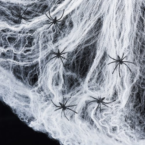 Lights4fun 3 Spinnennetze inkl. 18 Spinnen Halloween Deko