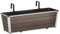 EVERFLOOR WPC Balkonkasten Blumenkasten inkl. Aufhängung, 60,5 x 19,5 x 20,5 cm, mit wasserdichtem Kunststoffeinsatz, braun