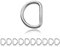 Ganzoo D - Ring aus Stahl, 10 Stück im Set, Stahl- Ring 24mm x 20mm, nichtrostend, Ideal in Verbindung mit Paracord 550 zu verarbeiten, geschweißter Stahl, Farbe silber glanz