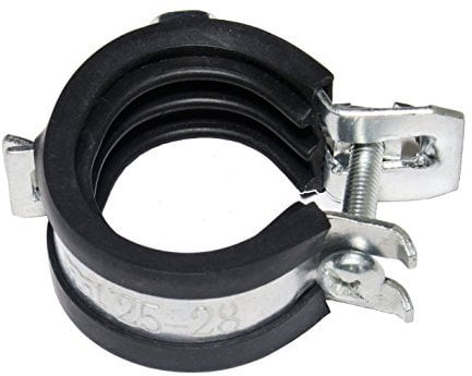 rohrfix-24: 10 Stück Gelenkrohrschellen 32-35 mm / 1 Schwarz für DIN 4109