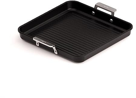 Valira Aire - Grill Premium de 28x28 cm hecho en España, aluminio fundido con antiadherente reforzado, apto para inducción