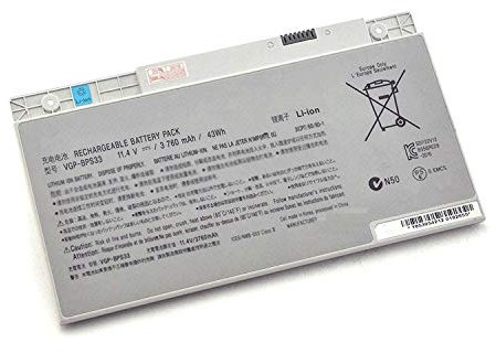 7XINbox 11.4V 3760mAh 43Wh VGP-BPS33 Ersatz Akku Batterie für Sony VAIO SVT-14 SVT-15 T14 T15 T14118CC SVT14126CXS, SVT14127CH, SVT141290X, SVT141A11L Touchscreen Ultrabooks Series