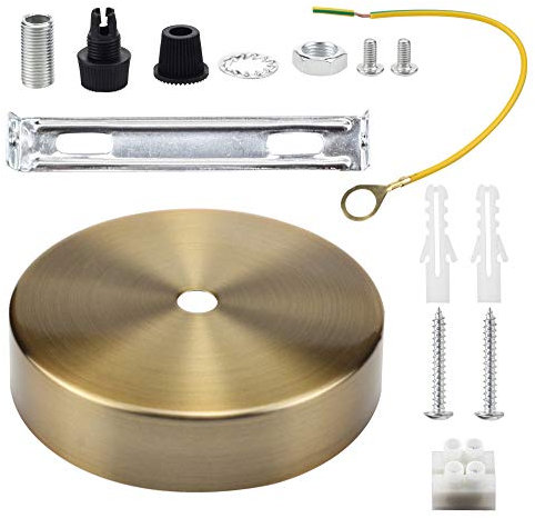 TIANFAN Deckenrosette für Hängelampe flexible Klemmplatte für Lampenfassung 100 mm (Französisch Golden)