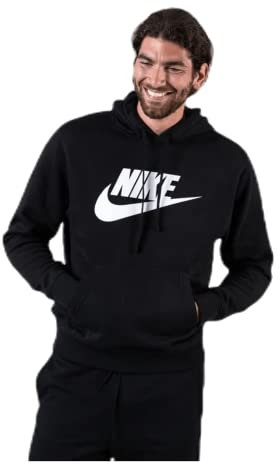 Nike Herren Sportswear Club Fleece Pullover Hoodie, Black/Black/White, L