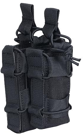 EXCELLENT ELITE SPANKER Offenes Doppel Magazin Pouch für M4 M14 M16 G36 AR15 Magazintasche mit Pistolen Magazin Pouch(Doppel + Schwarz)