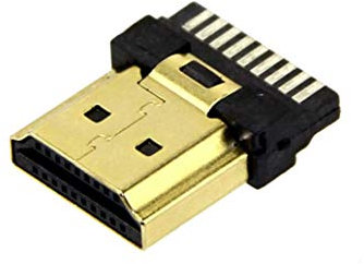 2X CONNETTORE HDMI MASCHIO M PLACCATO ORO a saldare 19P cavo SPINA audio video