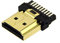 2X CONNETTORE HDMI MASCHIO M PLACCATO ORO a saldare 19P cavo SPINA audio video