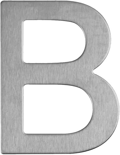 Lettre en Acier Inoxydable Adhésif - hauteur 7.6 cm - Numéro de Maison - Numéro de Porte design (B)