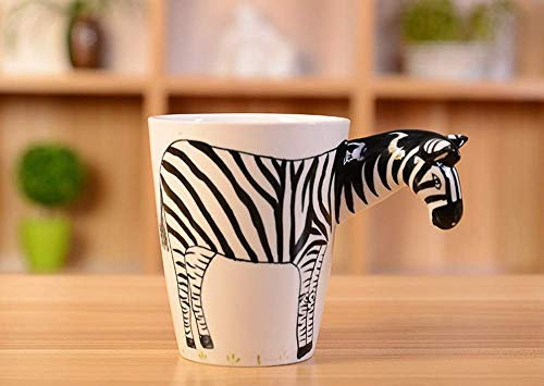 Créatif Mug À Café Tasses de Petit déjeuner Céramique 400 ml en 3D Animal, Tasse À Thé en Porcelaine pour Chaton Bureau et Maison, à Offrir en Cadeau à Vos Proches AMI Maman Papa Enfant (Zèbre)