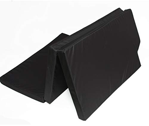 Premium Visco Schlafauflage für V-Klasse, Vito & Tourer | Klappmatratze 190x142x8 cm, schwarz | Faltbare Matratze für Bus, viskoelastischer Schaum + Kaltschaum