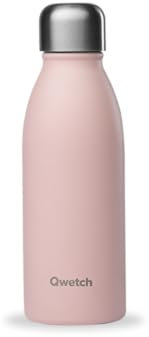 QWETCH – Bouteille One Inox Ultra Légère - Rose Pastel 500ml – Gourde Simple Paroi – Etanche, Sans BPA & Réutilisable – Gourde inox du quotidien, non isotherme