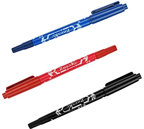3 x Fashion Skin Marker Fineliner Double Ended Fine Pen Tattoo Piercing Stifte