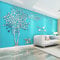 3D Tree Wall Stickers DIY Tree Bird Wall Decal Large Family Photo Frames Art Murals Tree Sticker for Living Room Bedroom Restaurant Home Decor(Silver Left,L:150 * 300cm)