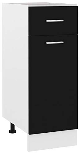 Tidyard Aufbewahrungsschrank Küchenschrank Mit 2 Regalböden und 1 Schublade,Unterschrank Küchenunterschrank Küchenzeile Küchenmöbel Schrank 30 x 46 x 81,5 cm,Spanplatte