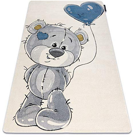 rugsx Teppich Petit Teddy Bear BÄR Kinderteppich für Babyzimmer, Spielteppiche, Kinderzimmer, Creme 140x190 cm