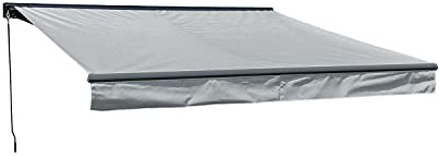 Toldo - Toldo de 3,5 × 3 m con Semi-Cofre, Lona Gris y Estructura Gris, protección Solar
