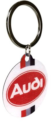 Nostalgic-Art Retro Schlüsselanhänger, Ø 4 cm, Audi – Logo – Geschenk-Idee für Audi-Zubehör Fans, Original Lizenzprodukt (OLP), aus Metall, Vintage Design
