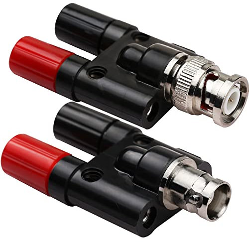 CLDIY BNC Stecker/Buchse auf 4mm Dual Female Jack Buchse Binding Posts RF Koax Koaxial Splitter Connector Adapter BNC Bananenadapter für HF Funkantennen, 2 Stück