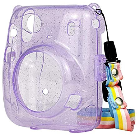 Protective Hard Case Protector Cover Anti-dust Strap for Instax Mini 11 Polaroid Camera (Purple)
