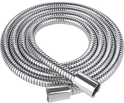 Hibbent Edelstahl Brauseschlauch 2M Premium Universal Duschschlauch,Doppeltem Wasserauslaufsicher,Sofort Installation,Metallschlauch mit Drehwirbel