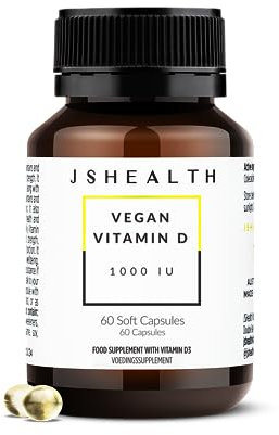 JSHealth Vitamin D3 1000iu Supplement for Healthy Muscle Function, Bone and Heart Health, and Immune Support