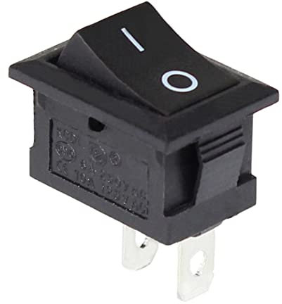 INTERRUTTORE ON/OFF 6A 250V 21X15 rettangolare NERO switch 0 1 switch