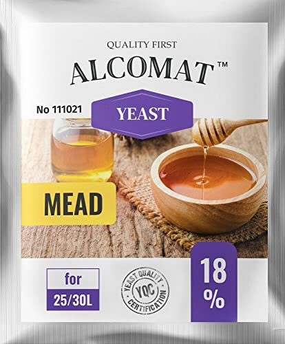 Alcomat Hefen für Met - Trockenhefe Gärungstempo bis 18% - Reinzuchthefe für Honigwein auf 30 Liter - 1 Stück