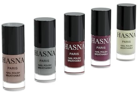 HASNA COSMETICS Paris - Halal Nagellack – Kollektion – Öko-Verantwortung – Glanz und langer Halt – einfach aufzutragen – 5 x 6 ml (WINTER)