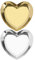 YINETTECH 2 Stücke Edelstahl Herz Organizer Tablett Schmuckschale Ringhalter Mini Schmuck Ablage Organizer für Halskette Ring Armbänder Gold Silber