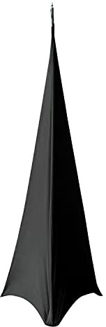 WedDecor 2pcs Black Tripod Speaker Stand Cover Stretchable Fabric 360 Degree Coverage Three-Sided DJ Accessory for Weddings, Banquets, Parties, Events, Birthday