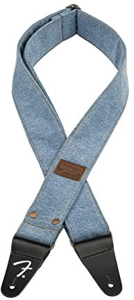 Fender x Wrangler Riveted Denim Strap, Light Indigo