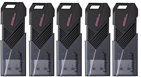 Kingston DataTraveler Exodia Onyx USB 3.2 Flash-Laufwerk, 256 GB, mattschwarz, 5 St ck