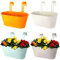 Beautywen 4pcs Metal Hanging Buckets - Double-hook Flower Pots for Fence & Balcony Garden