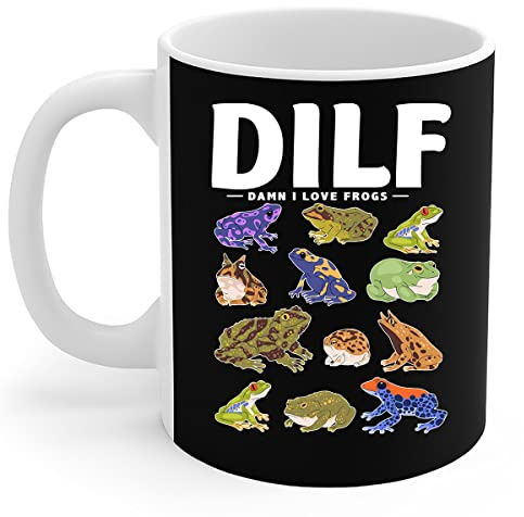 Frosch-Liebhaber-Tasse DILF Verdammt, ich liebe Frösche, Amphibien-Liebhaber, Frösche, Sammlung, Geschenk, Kaffeetasse, 11 Unzen