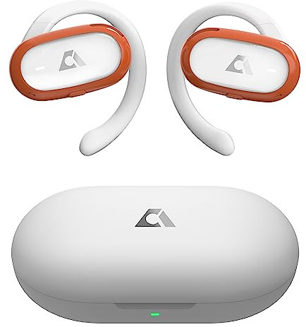 Ankbit E35 Open Ear Kopfhörer, Bluetooth 5.3 Kabellose Ohrhörer mit 2-Dynamischen 16,5mm Audiotreibern, bis zu 16 Std. Akku, 60 Stunden Spielzeit, wasserdichte Sport Earbuds - Wolken-Orange